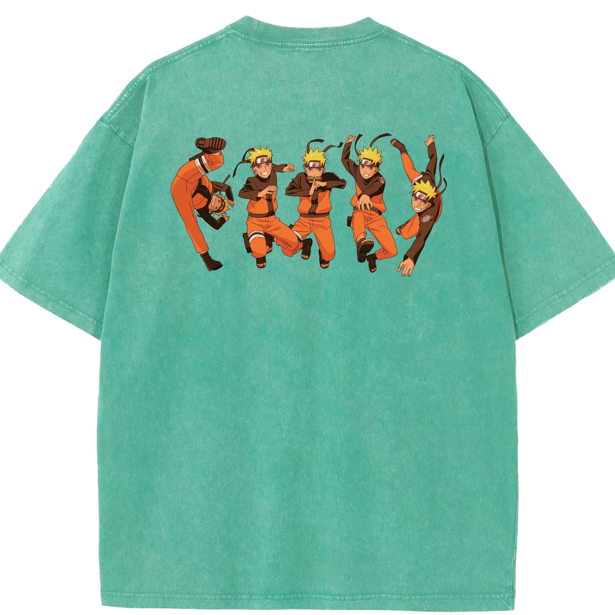 （画像用） NARUTO -ナルト- うずまき ナルト Uzumaki Naruto 綿100% ヴィンテージ風 半袖Tシャツ（背面プリント）